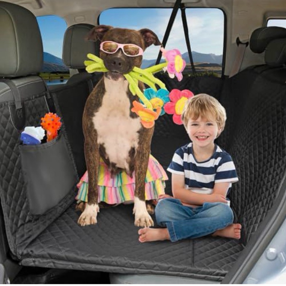 Quilted Black Pet Car Seat Cover